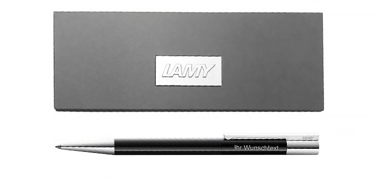 Lamy Kugelschreiber scala Modell 279, pianoblack, inkl. persönlicher Gravur Text, Laser