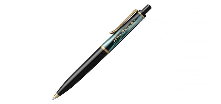 Pelikan Classic K 200 Petrol (grün) -Marmoriert, mit Gravur