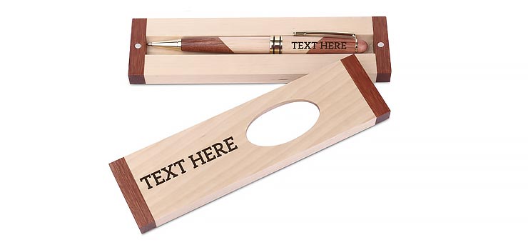 Holz Kuli mit graviertem Text und Geschenkbox